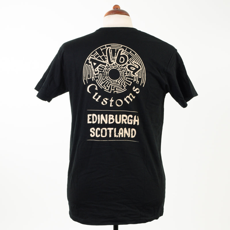 Alba Customs/Indian Motorcycle Script T-Shirt - Saltire Motorcycles